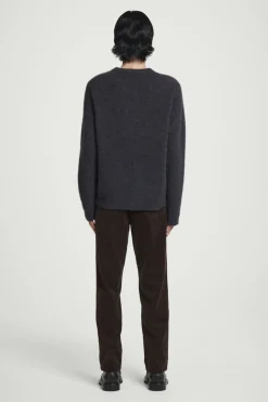 Hot COS BOILED-CASHMERE CREW-NECK CARDIGAN CHARCOAL MÉLANGE
