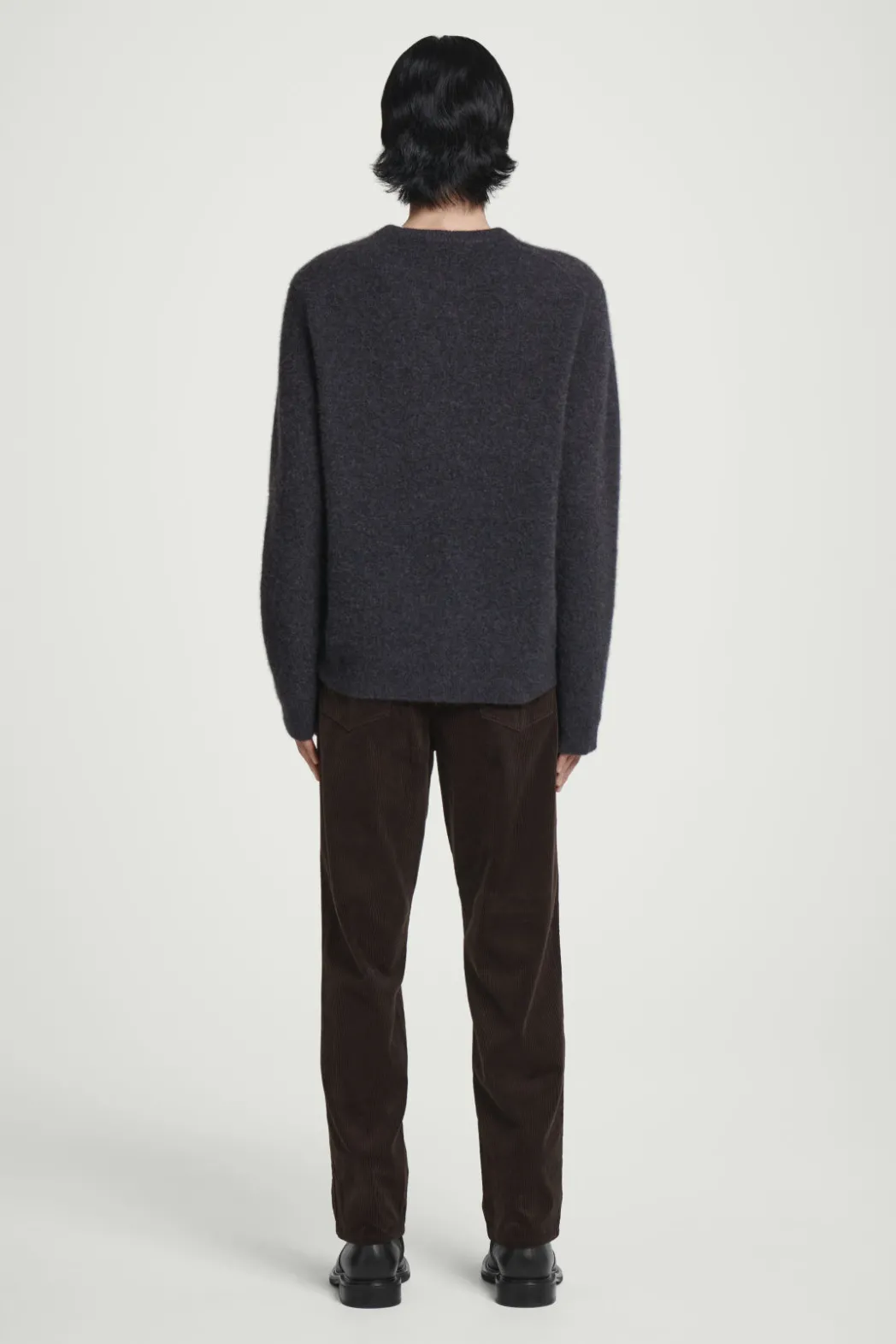 Hot COS BOILED-CASHMERE CREW-NECK CARDIGAN CHARCOAL MÉLANGE