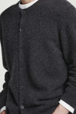 Hot COS BOILED-CASHMERE CREW-NECK CARDIGAN CHARCOAL MÉLANGE