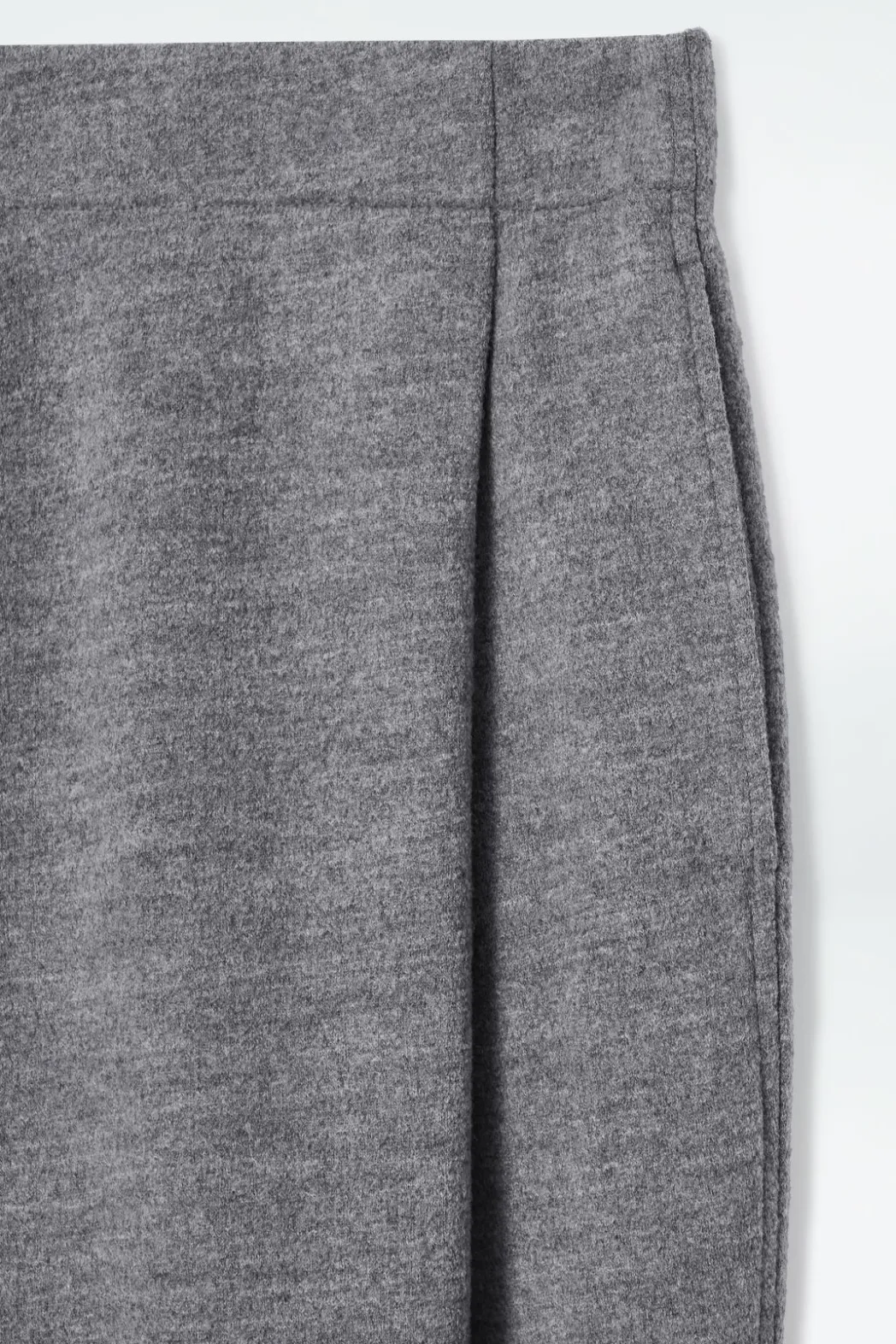 Clearance COS BOILED-WOOL BARREL-LEG PANTS GRAY MÉLANGE
