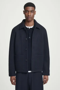 Sale COS BOILED-WOOL CHORE JACKET NAVY