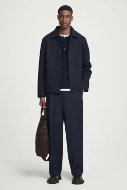 Sale COS BOILED-WOOL CHORE JACKET NAVY