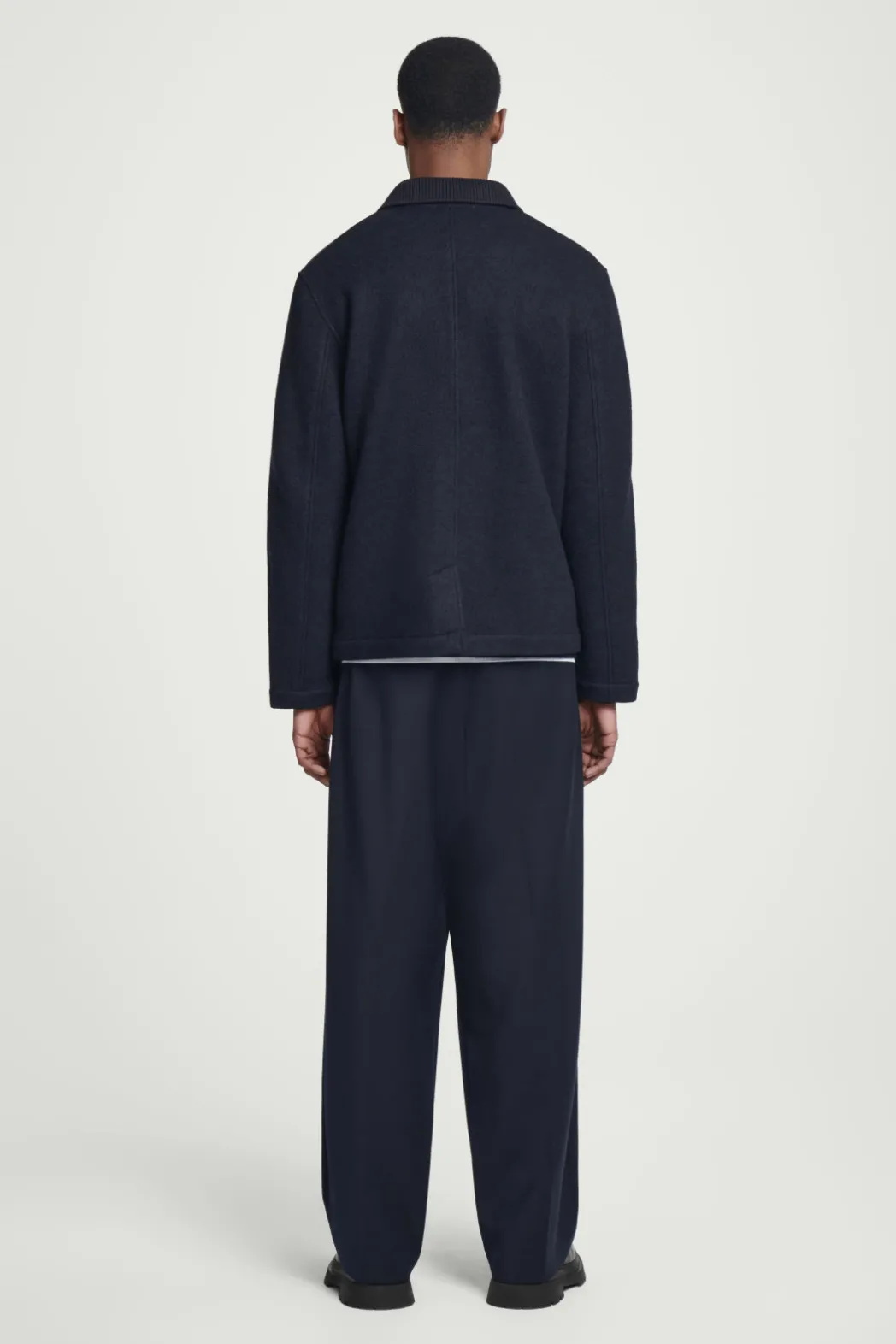 Sale COS BOILED-WOOL CHORE JACKET NAVY