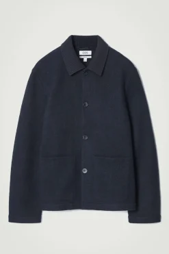 Sale COS BOILED-WOOL CHORE JACKET NAVY