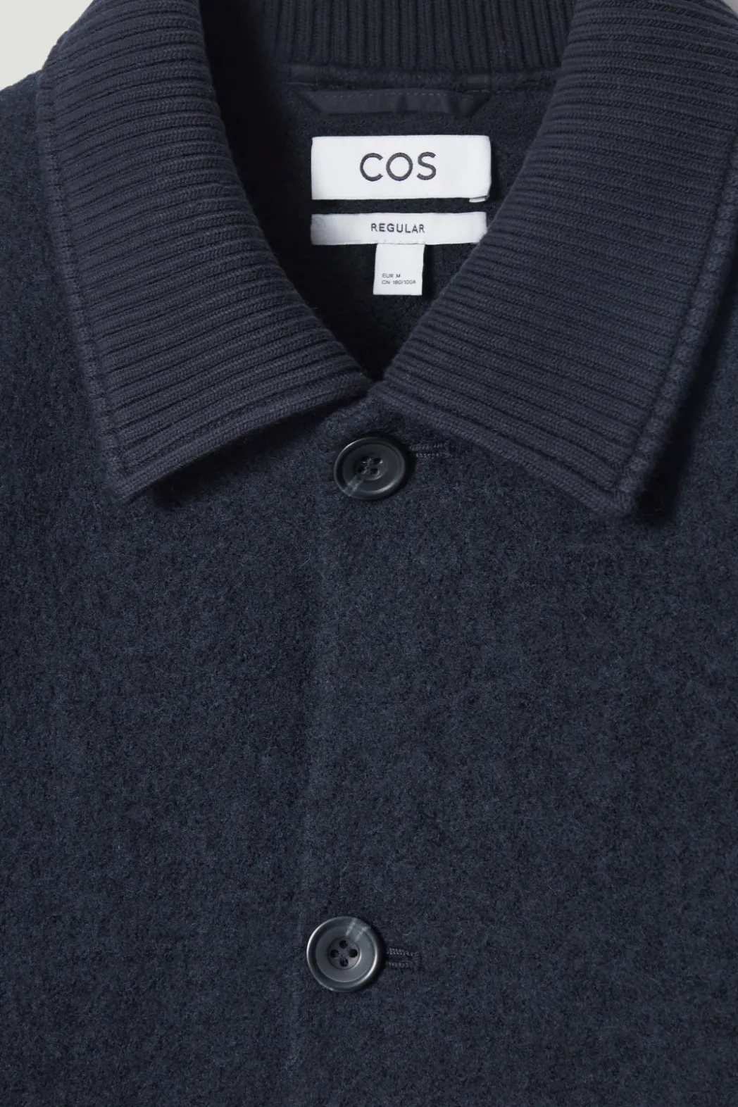 Sale COS BOILED-WOOL CHORE JACKET NAVY