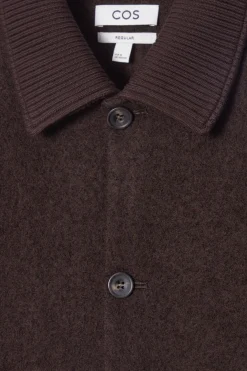 Discount COS BOILED-WOOL CHORE JACKET DARK BROWN