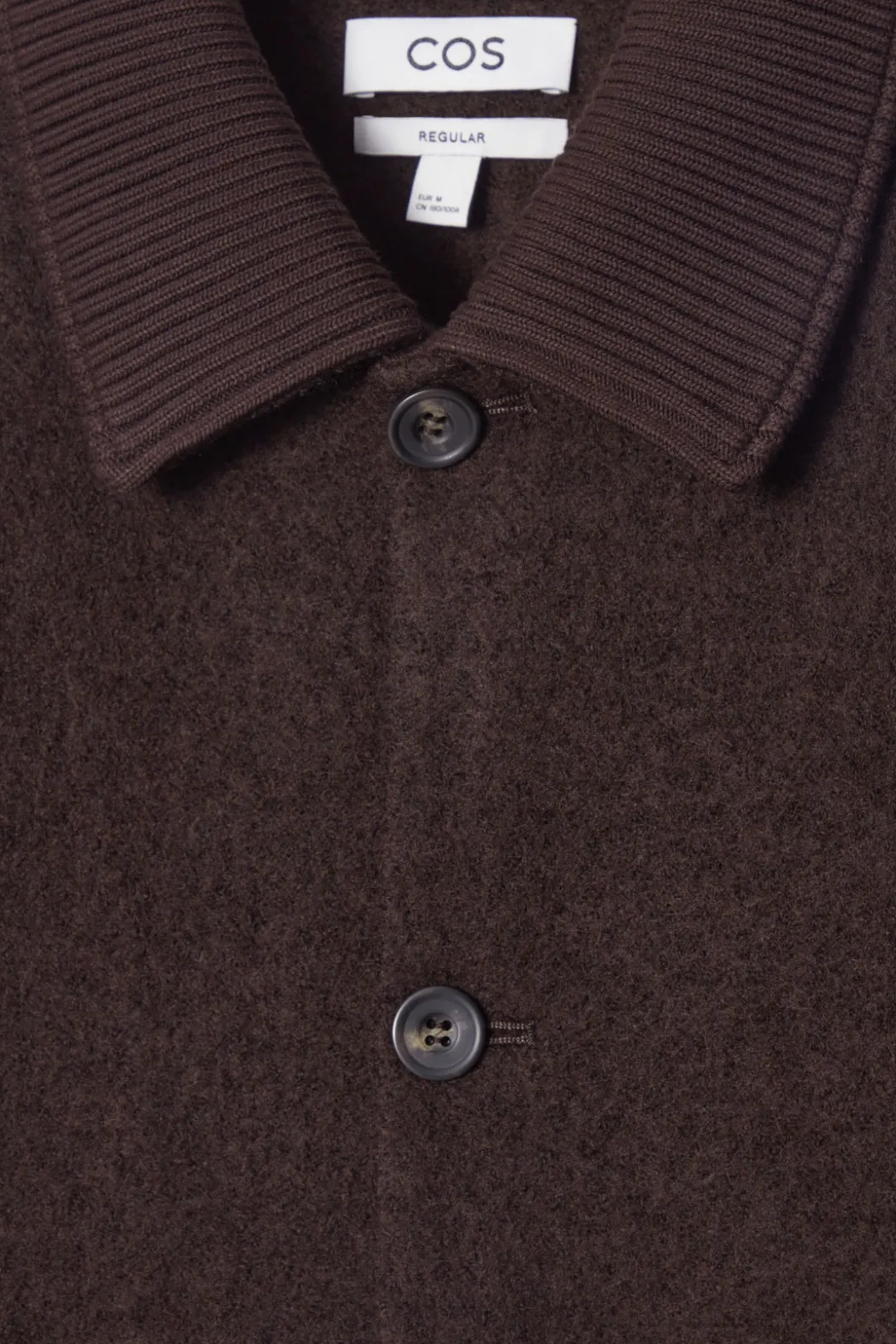 Discount COS BOILED-WOOL CHORE JACKET DARK BROWN