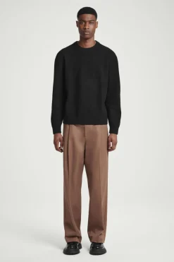 Clearance COS BOILED-WOOL CREW-NECK SWEATER BLACK