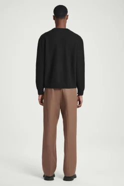 Clearance COS BOILED-WOOL CREW-NECK SWEATER BLACK
