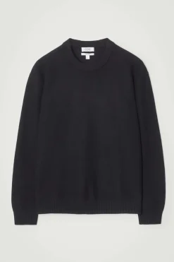 Clearance COS BOILED-WOOL CREW-NECK SWEATER BLACK