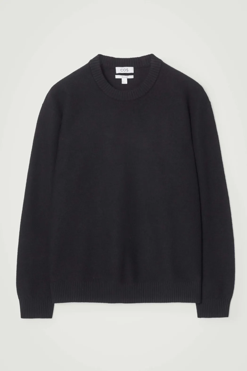 Clearance COS BOILED-WOOL CREW-NECK SWEATER BLACK