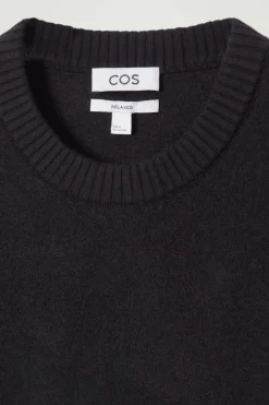 Clearance COS BOILED-WOOL CREW-NECK SWEATER BLACK