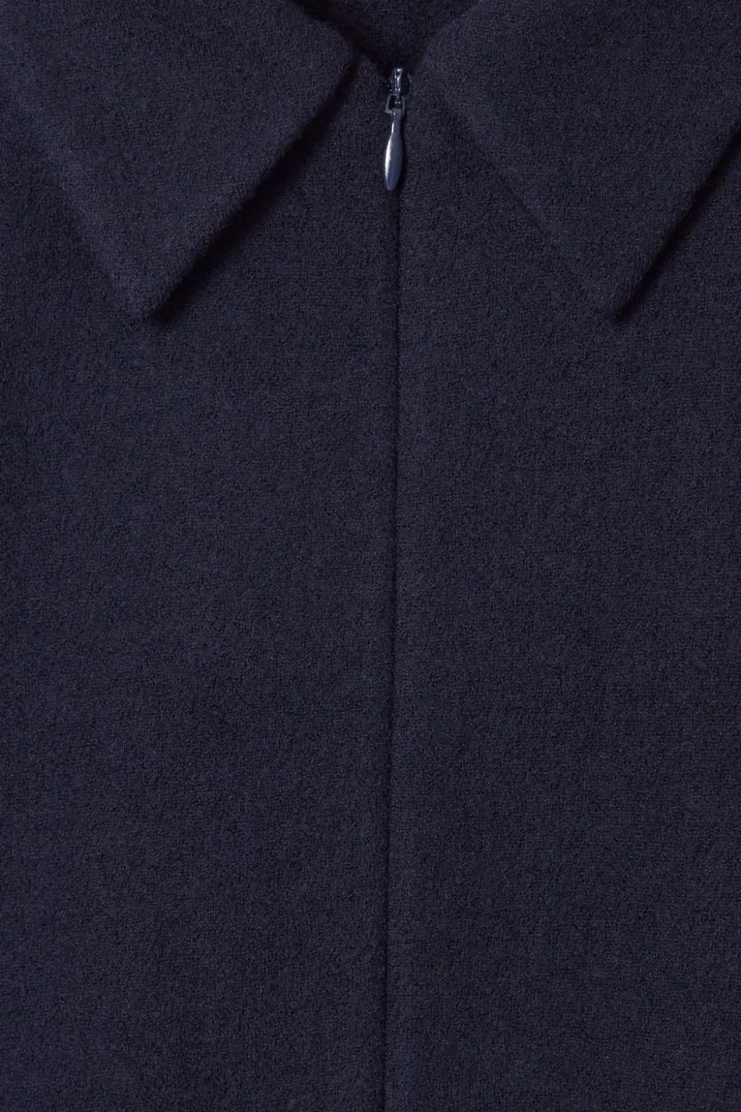COS BOILED-WOOL ZIP-UP CARDIGAN NAVY