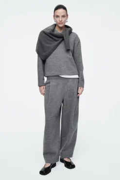 Clearance COS BOILED-WOOL ZIP-UP CARDIGAN GRAY MÉLANGE