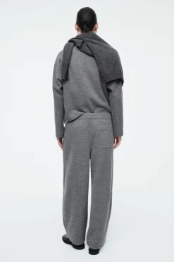 Clearance COS BOILED-WOOL ZIP-UP CARDIGAN GRAY MÉLANGE