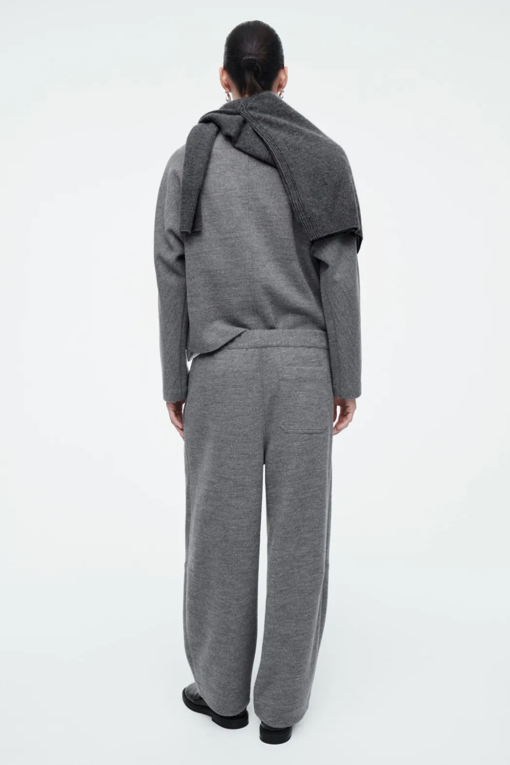 Clearance COS BOILED-WOOL ZIP-UP CARDIGAN GRAY MÉLANGE