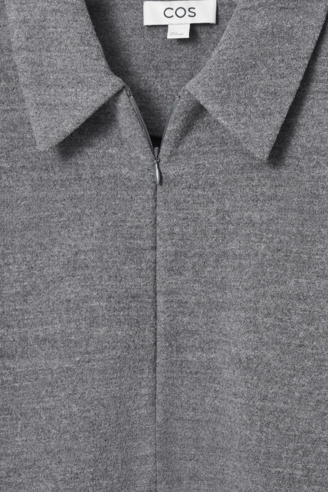 Clearance COS BOILED-WOOL ZIP-UP CARDIGAN GRAY MÉLANGE