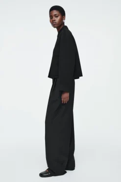 COS BOXY DOUBLE-FACED WOOL JACKET BLACK