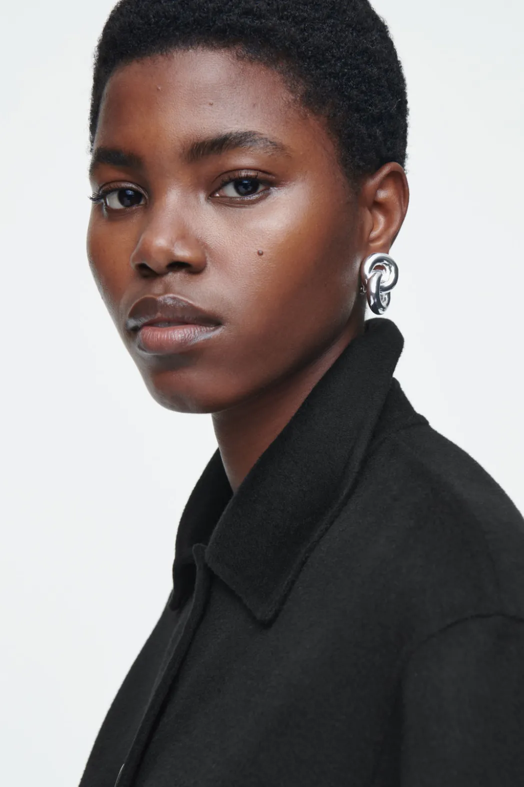 COS BOXY DOUBLE-FACED WOOL JACKET BLACK