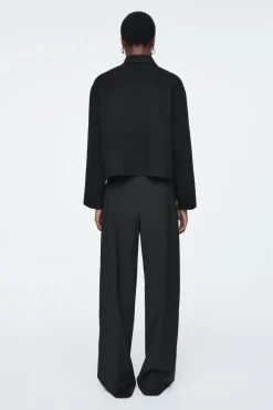 COS BOXY DOUBLE-FACED WOOL JACKET BLACK