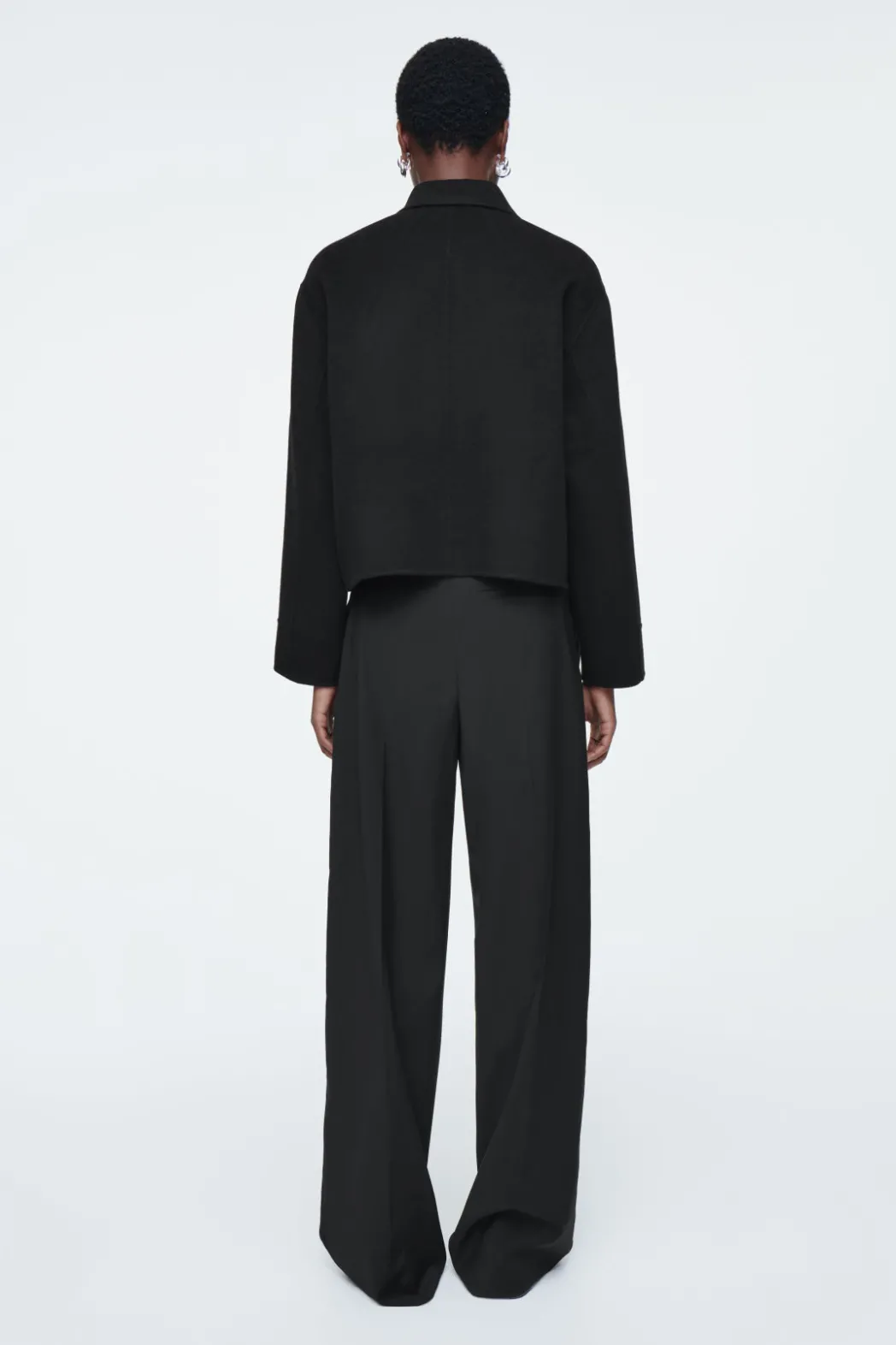 COS BOXY DOUBLE-FACED WOOL JACKET BLACK