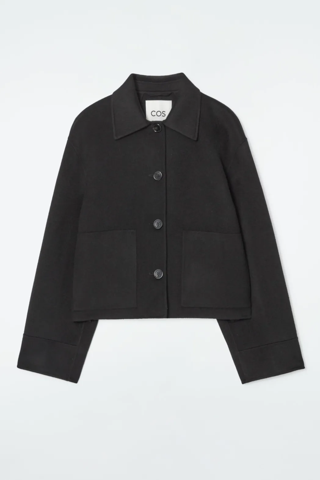 COS BOXY DOUBLE-FACED WOOL JACKET BLACK