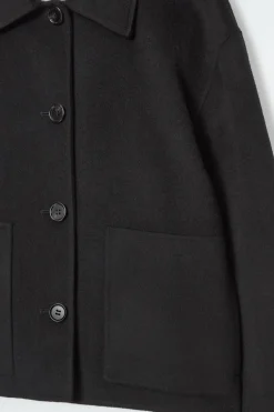 COS BOXY DOUBLE-FACED WOOL JACKET BLACK