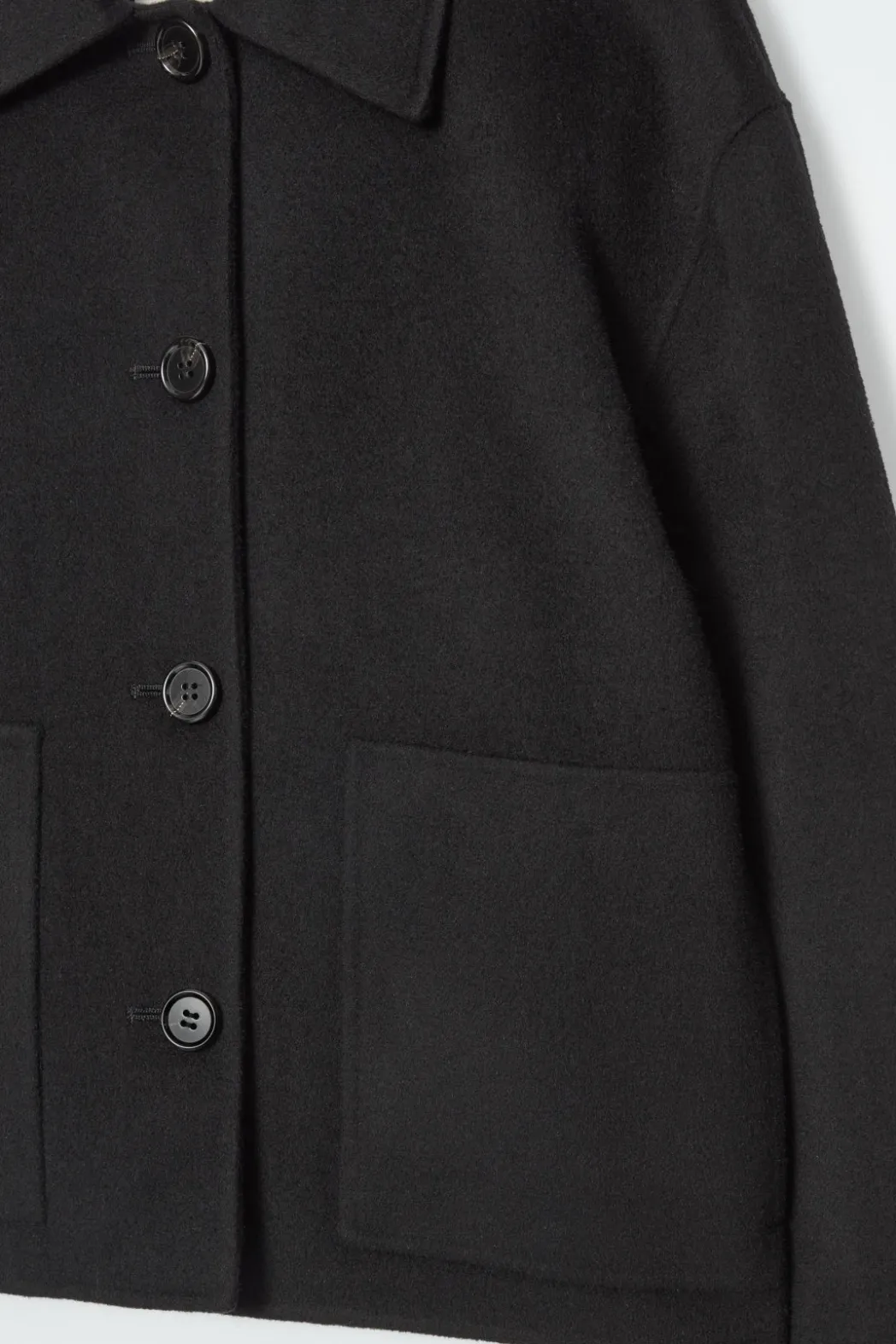 COS BOXY DOUBLE-FACED WOOL JACKET BLACK