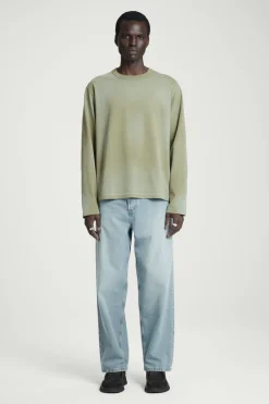 Clearance COS BOXY HEAVYWEIGHT LONG-SLEEVED T-SHIRT KHAKI