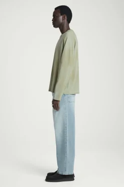 Clearance COS BOXY HEAVYWEIGHT LONG-SLEEVED T-SHIRT KHAKI