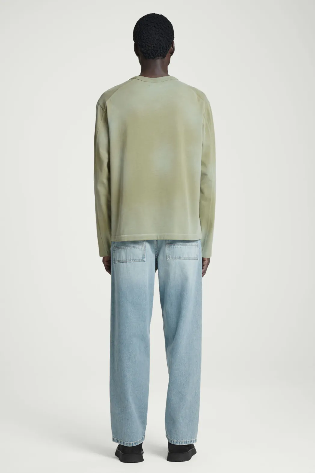 Clearance COS BOXY HEAVYWEIGHT LONG-SLEEVED T-SHIRT KHAKI