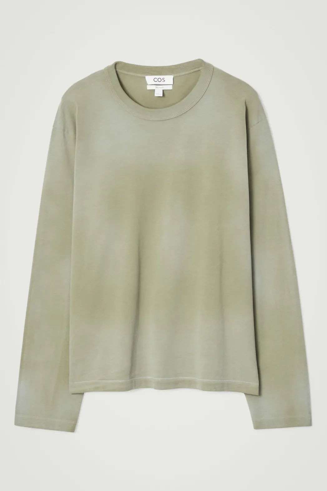 Clearance COS BOXY HEAVYWEIGHT LONG-SLEEVED T-SHIRT KHAKI