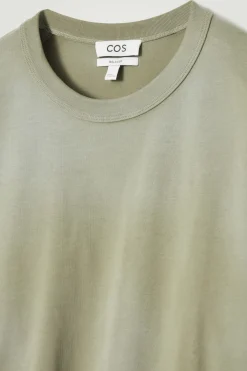 Clearance COS BOXY HEAVYWEIGHT LONG-SLEEVED T-SHIRT KHAKI