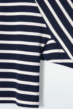 New COS BOXY LONG-SLEEVED T-SHIRT NAVY / OFF-WHITE / STRIPED