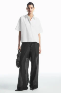 Online COS BOXY SHORT-SLEEVED POPLIN SHIRT WHITE