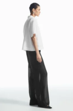 Online COS BOXY SHORT-SLEEVED POPLIN SHIRT WHITE