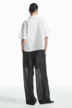 Online COS BOXY SHORT-SLEEVED POPLIN SHIRT WHITE