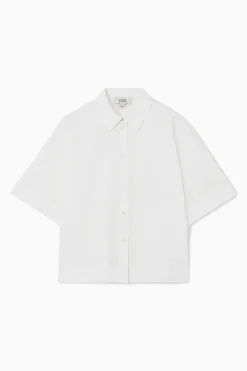 Online COS BOXY SHORT-SLEEVED POPLIN SHIRT WHITE