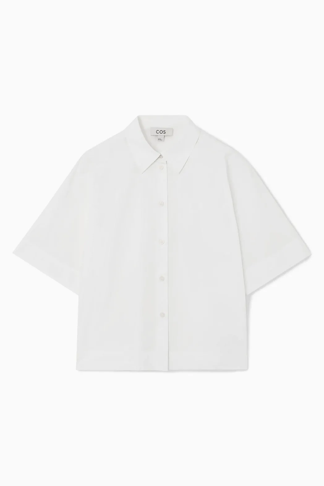 Online COS BOXY SHORT-SLEEVED POPLIN SHIRT WHITE