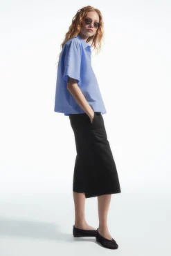 Online COS BOXY SHORT-SLEEVED POPLIN SHIRT LIGHT BLUE