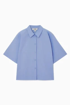 Online COS BOXY SHORT-SLEEVED POPLIN SHIRT LIGHT BLUE