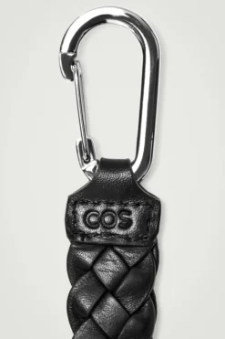 Clearance COS BRAIDED LEATHER KEY FOB BLACK