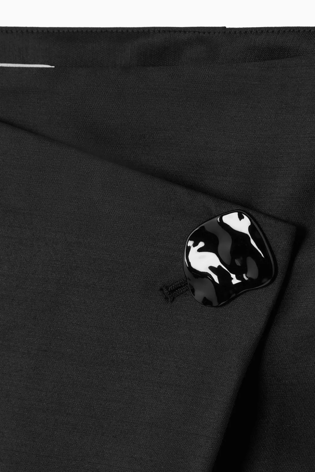 Discount COS BROOCH-DETAIL WOOL-BLEND MINI SKIRT BLACK