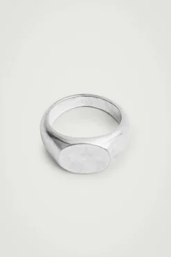 COS BRUSHED SIGNET RING SILVER