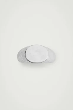 COS BRUSHED SIGNET RING SILVER