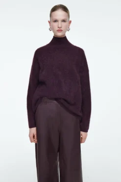 Hot COS BRUSHED-CASHMERE TURTLENECK SWEATER BURGUNDY
