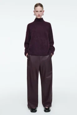Hot COS BRUSHED-CASHMERE TURTLENECK SWEATER BURGUNDY