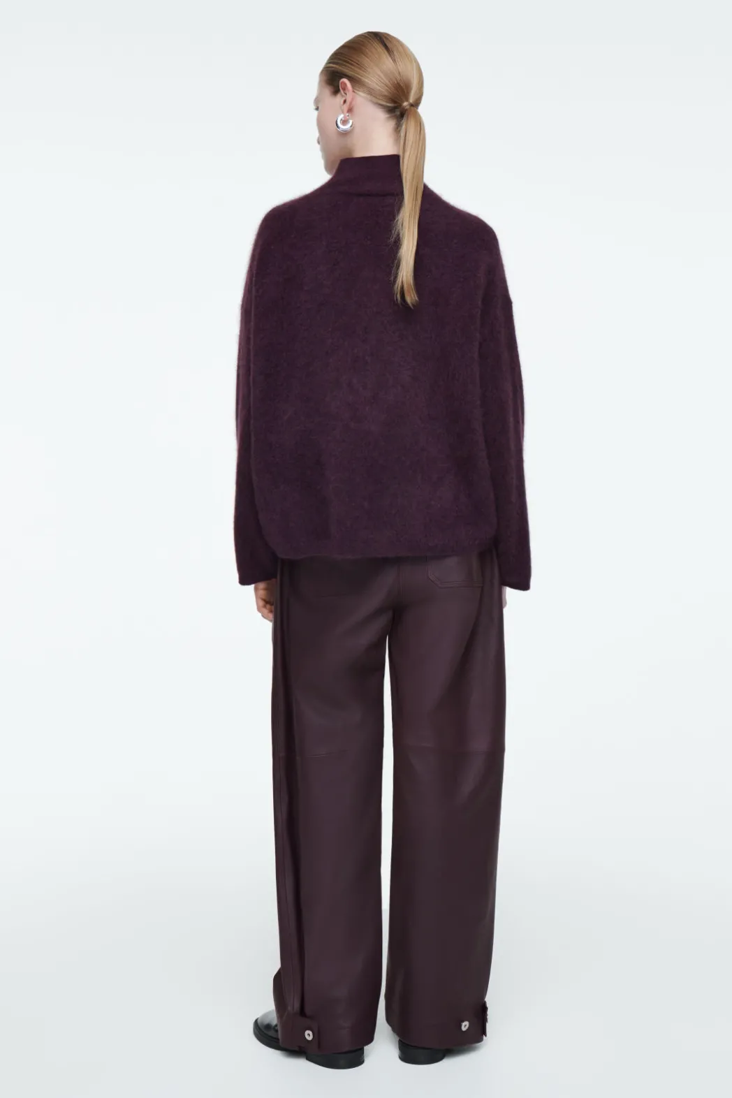 Hot COS BRUSHED-CASHMERE TURTLENECK SWEATER BURGUNDY