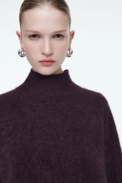 Hot COS BRUSHED-CASHMERE TURTLENECK SWEATER BURGUNDY