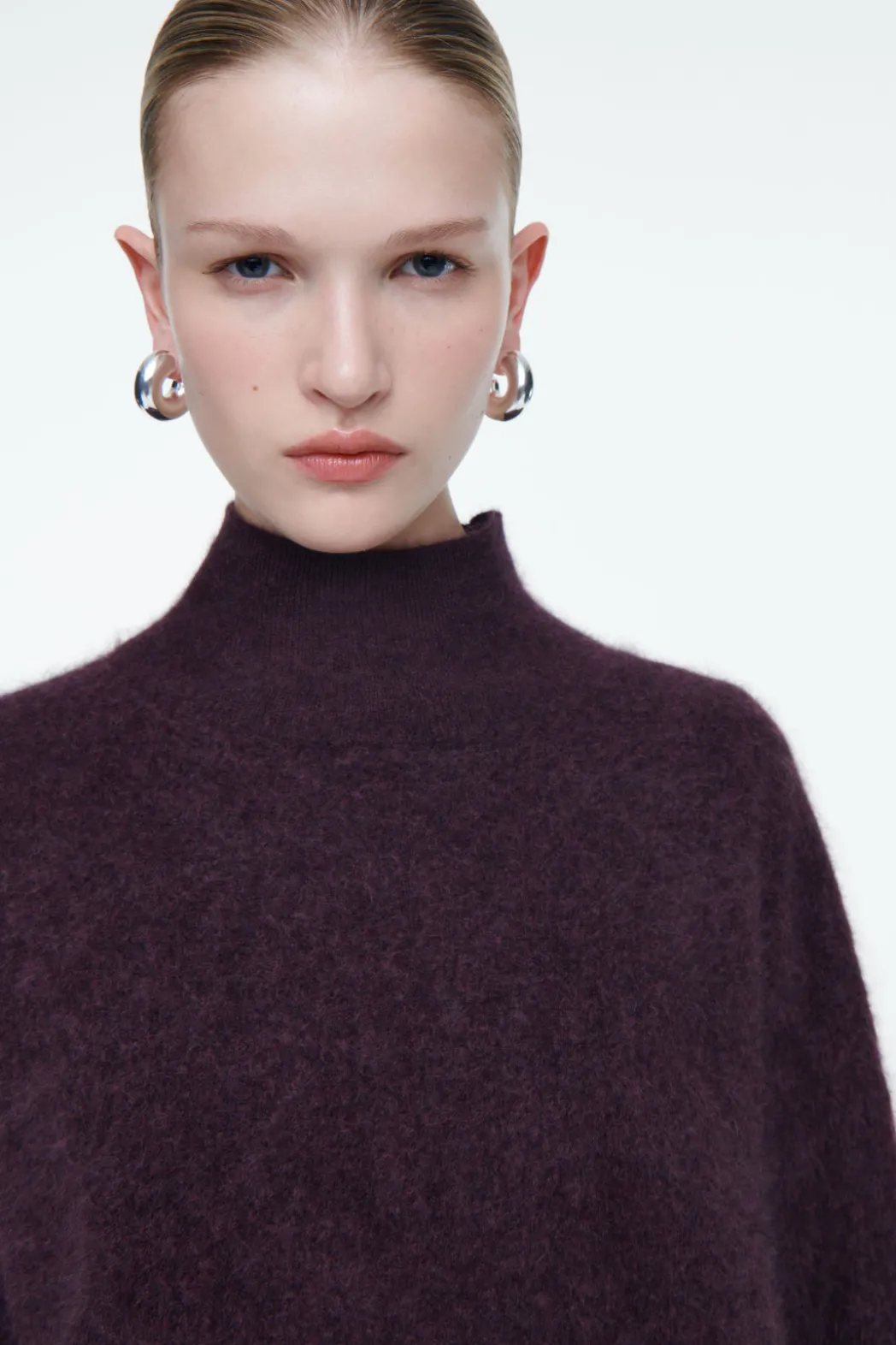 Hot COS BRUSHED-CASHMERE TURTLENECK SWEATER BURGUNDY